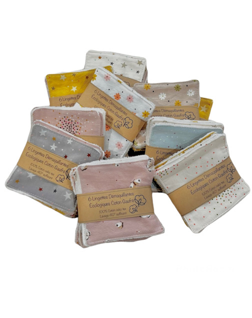 Lingettes écologiques petit modèle, "Coton gaufré"