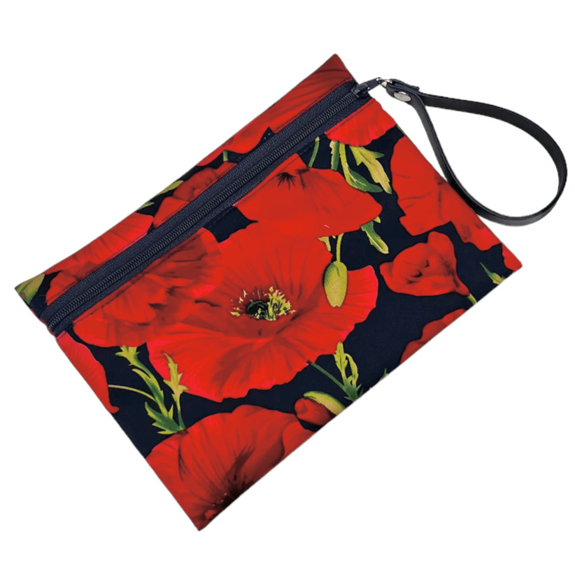 Pochette L, "Coquelicot" marine