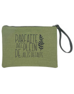 Pochette L, "Parfaite avec plein de jolis défauts" anjou kaki