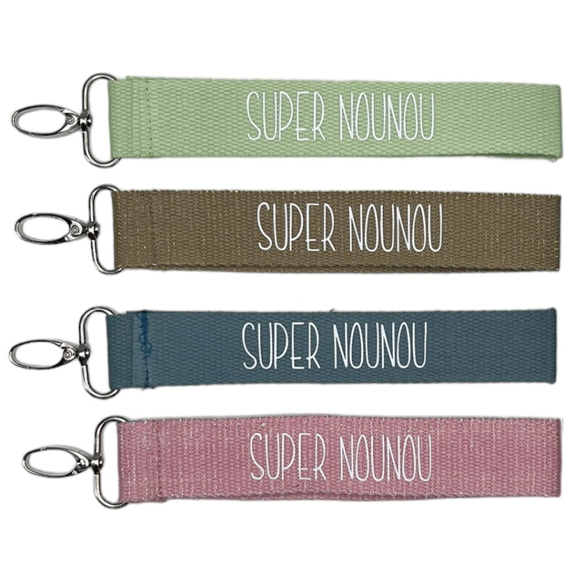 Porte clés sangle, "Super nounou"