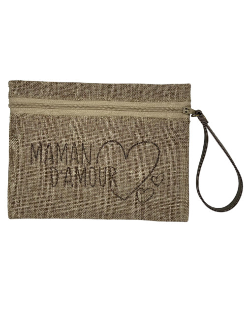 Pochette M, "Maman d'amour" jute scintillant