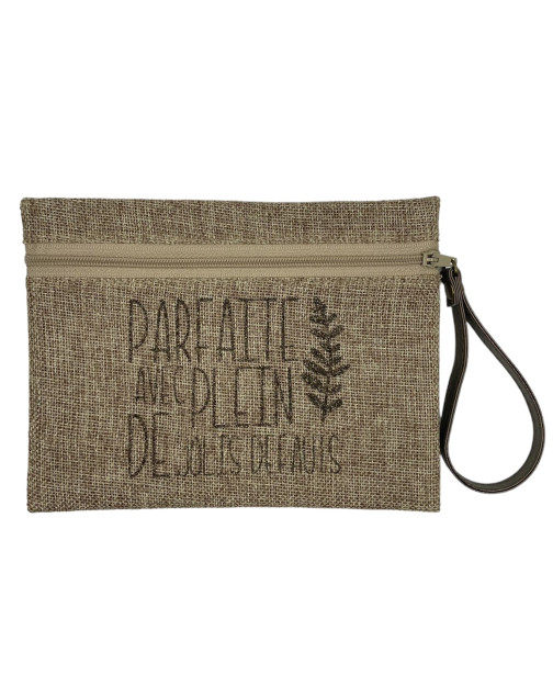 Pochette M, "Parfaite avec plein de jolis défauts" jute scintillant