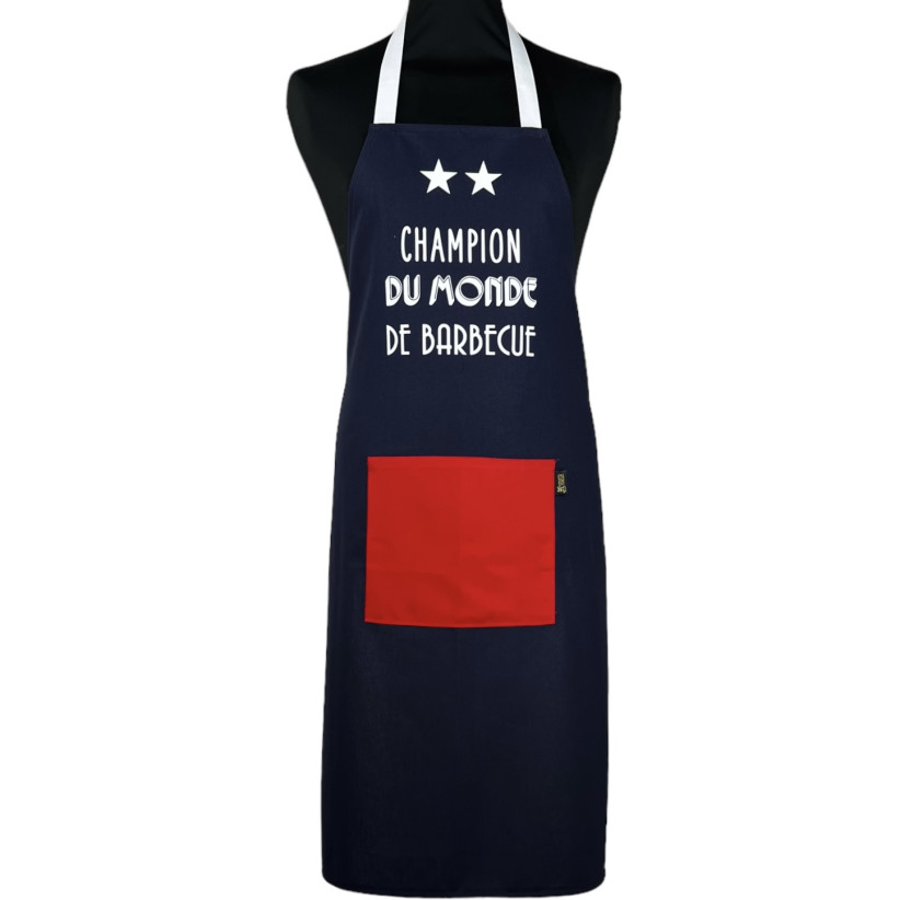 Tablier de cuisine, "Champion du monde de barbecue" French