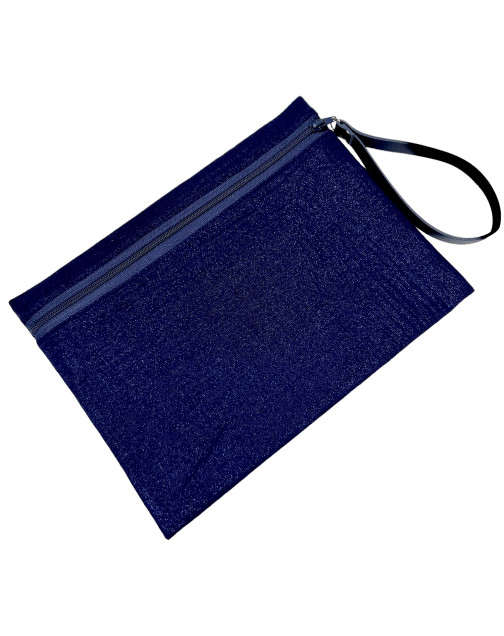 Pochette L, "Scintillant" marine