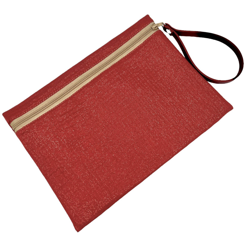 Pochette L, "Scintillant" terracotta