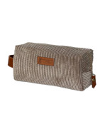 Trousse nomade S, "Velours" taupe